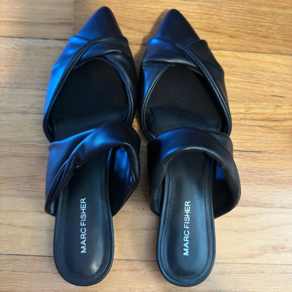 Marc fisher satera mules in faux vegan leather